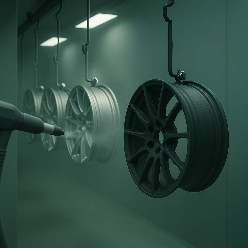 Pulverbeschichtete Felge